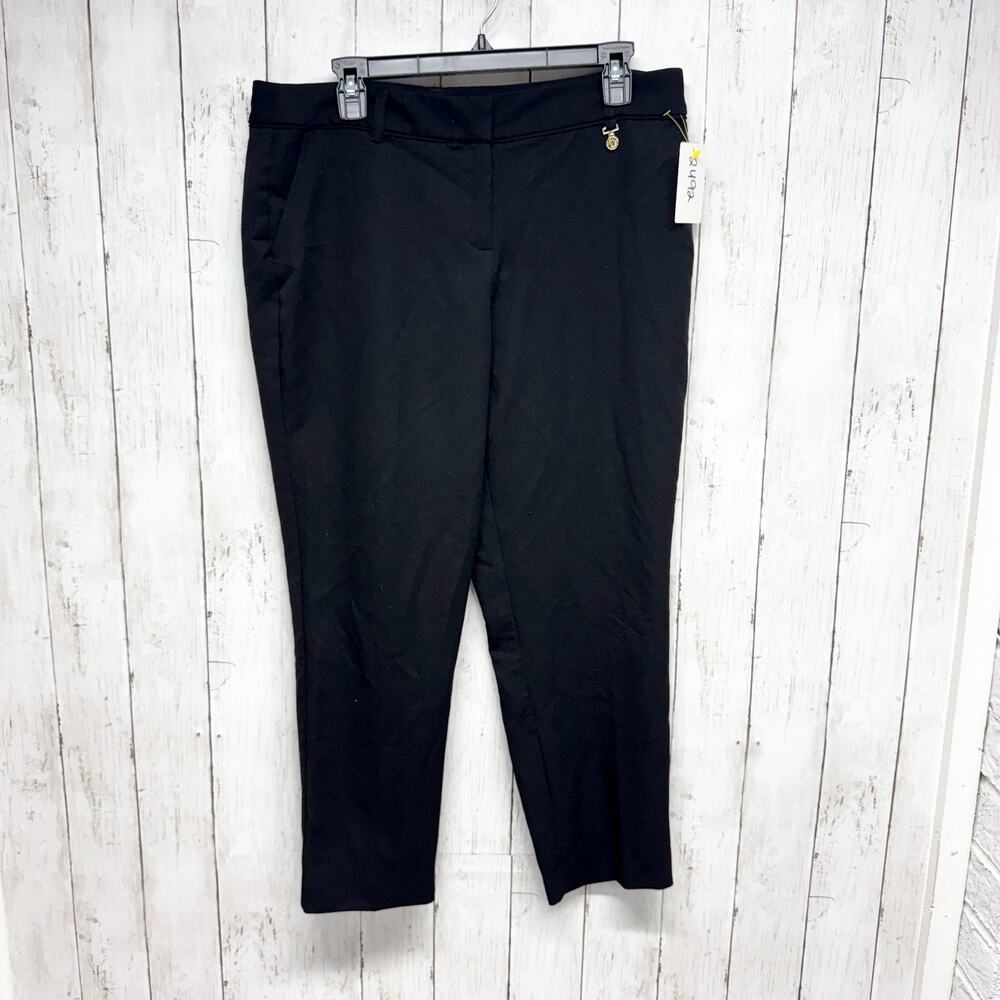 Anne Klein Pant Women Size 28 Black Slim Straight Tapered Dress Pants Zip Fly